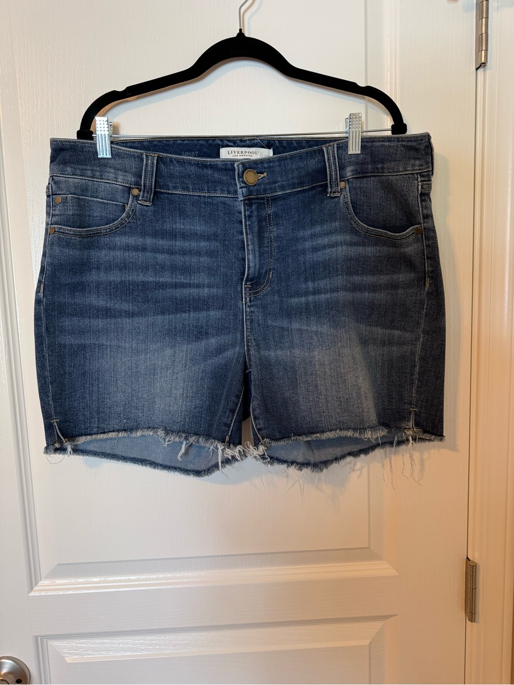 Liverpool Two-Tone Denim Shorts in Light Blue and Dark Blue